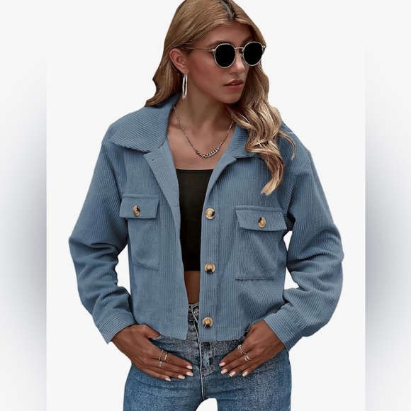 Light blue corduroy jacket - Picture 1 of 4